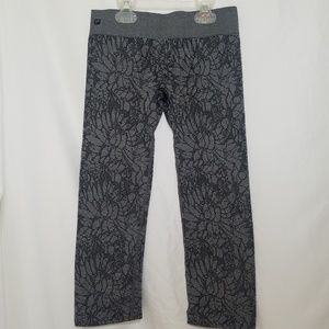 Fabletics dark grey floral sporty capris